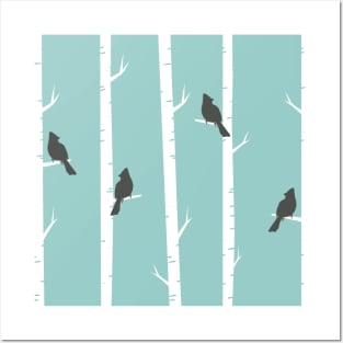 Bird Neck Gator Birch Trees Bird Posters and Art